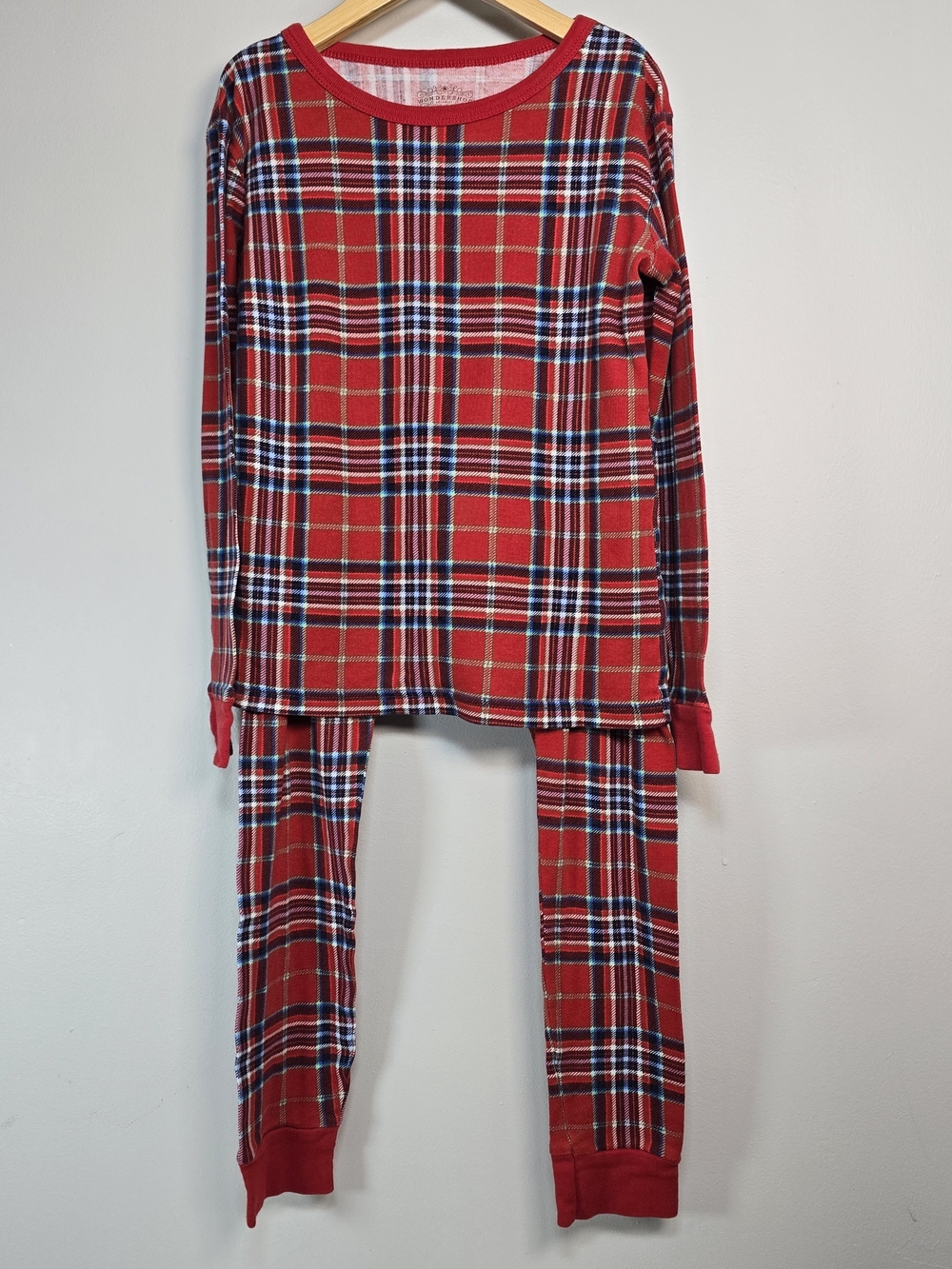 Kids Red Plaid Long Sleeve Pajama Set Festive Holiday Comfy